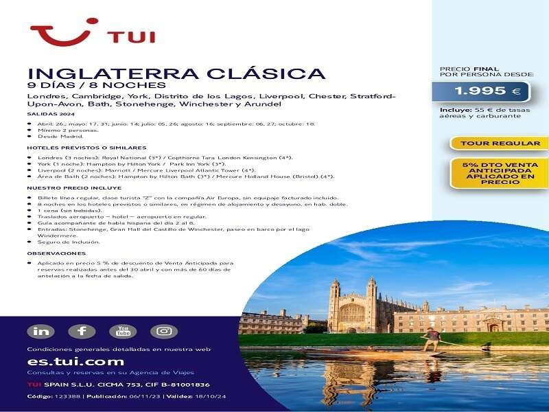 Ofertas Viaje - INGLATERRA CLASICA