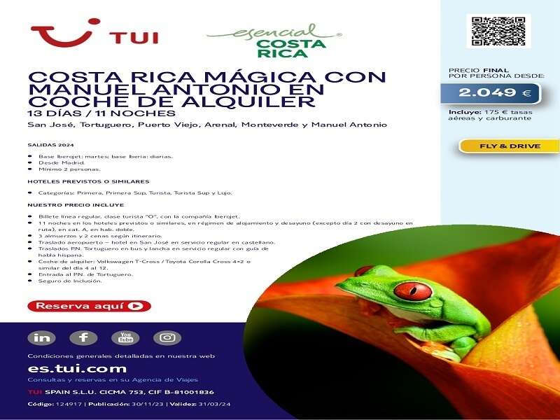 Ofertas Viaje - COSTA RICA MAGICA CON MANUEL ANTONIO EN COCHE DE ALQUILER