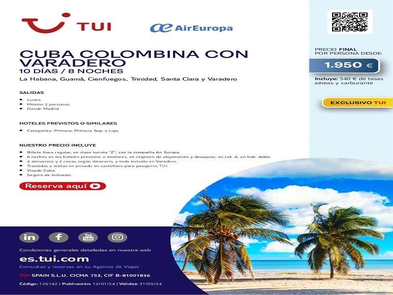 Ofertas Viaje - CUBA COLOMBINA CON VARADERO