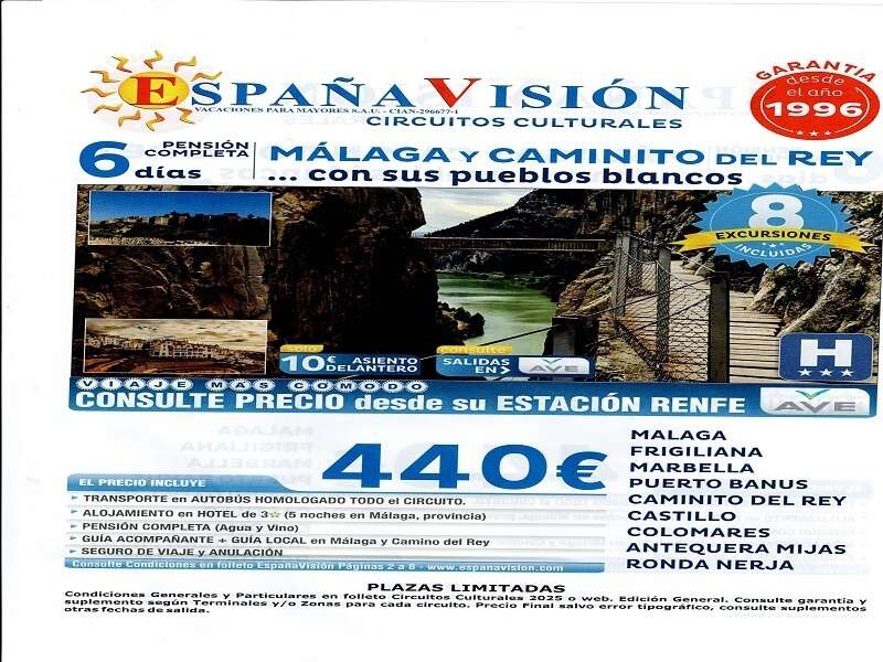 Ofertas Viaje - Malaga y caminito del rey 